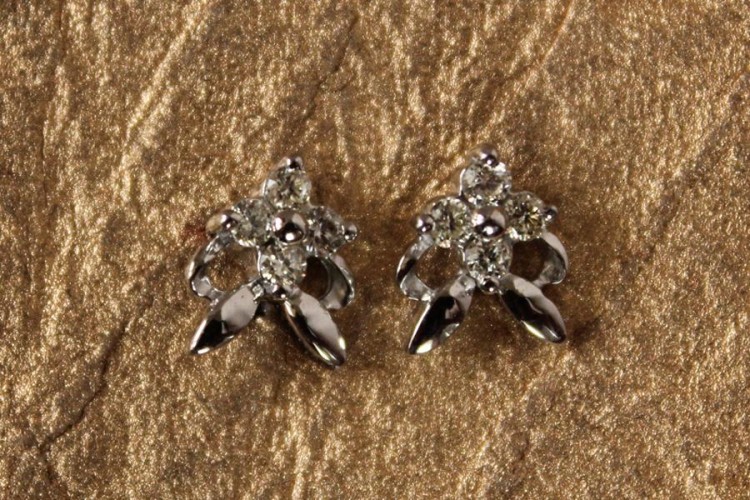 Delicate Earrings with Diamonds